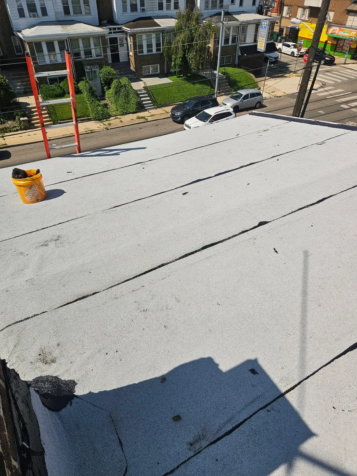 New torch-down flat roof on a Brooklyn row house