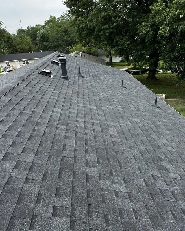 Ridge vents installed along the full ridge